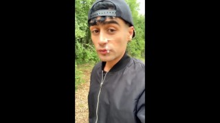 Walking outdoor with cum on face – cum walk and jerk off with covered face